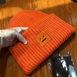 Acne Orange Knit Beanie
